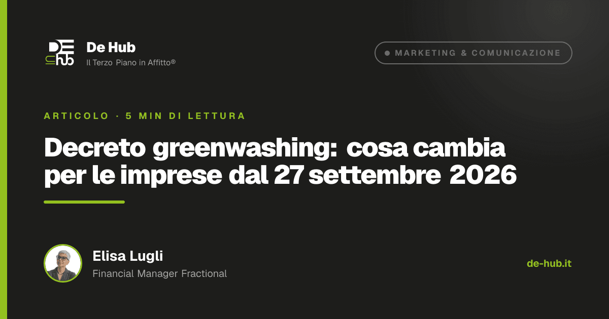Copertina: Decreto greenwashing: cosa cambia per le imprese dal 27 settembre 2026